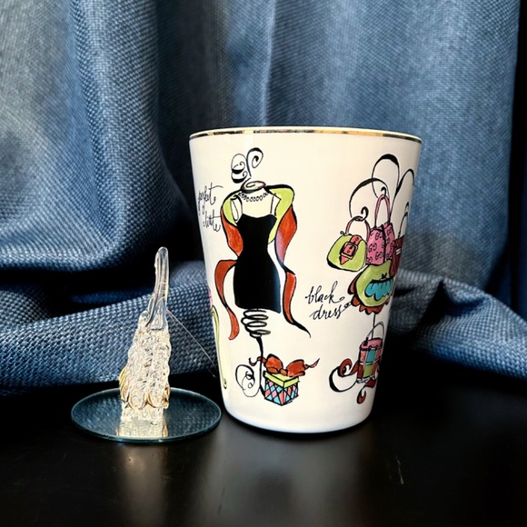 Whimsical ALL I WANT for CHRISTMAS Mug by Rosanna & Spun Glass Bag Ornament EUC - Picture 4 of 6
